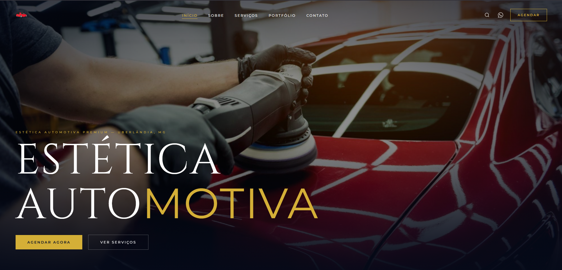Tela do projeto AutoEstética — site institucional de detailing automotivo premium e proteção cerâmica