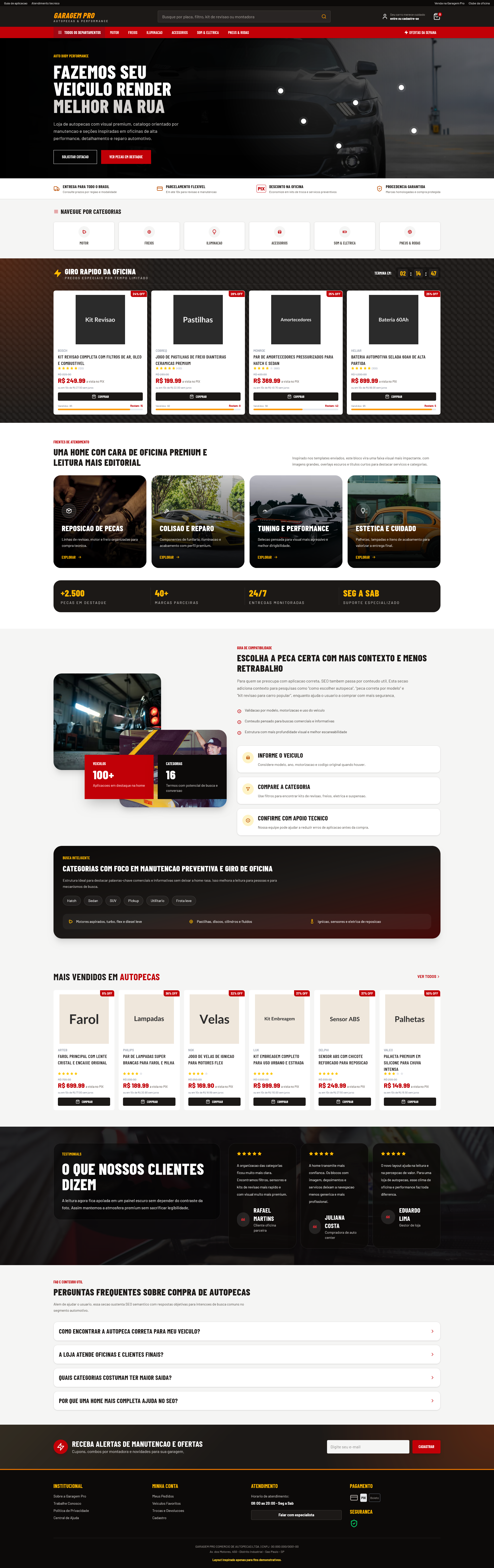Tela do projeto AutoPeças — e-commerce de autopeças com busca por modelo e ano do veículo desenvolvido pela Autotech Sistemas